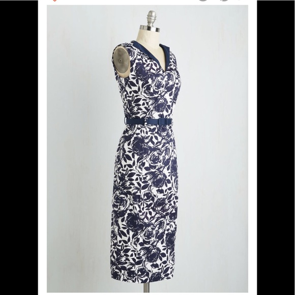NWT ModCloth Classy Floral Midi Dress size 8 - Picture 2 of 8